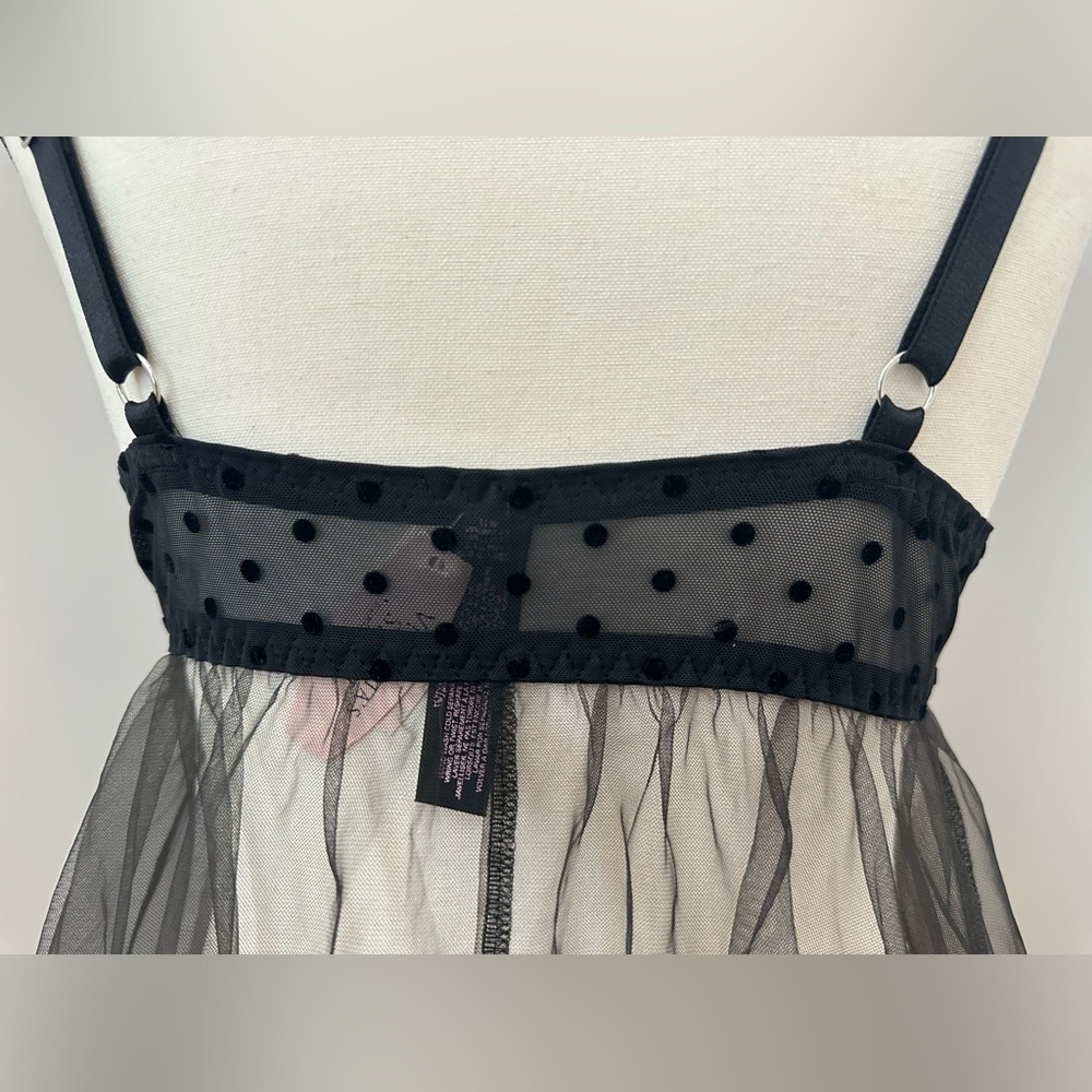 Victoria’s Secret Sexy Sheer Babydoll Lingerie Intimate Sleepwear Slip Dress 36D - Picture 4 of 7